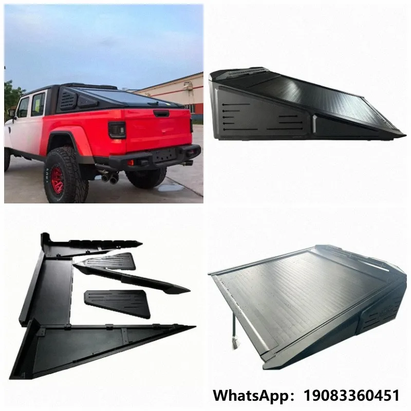 Customizable Heavy Duty Aluminum Truck Camper Shell Topper Slanted-back Armor-style Lockable Pickup Canopy Shell Aluminum Cap