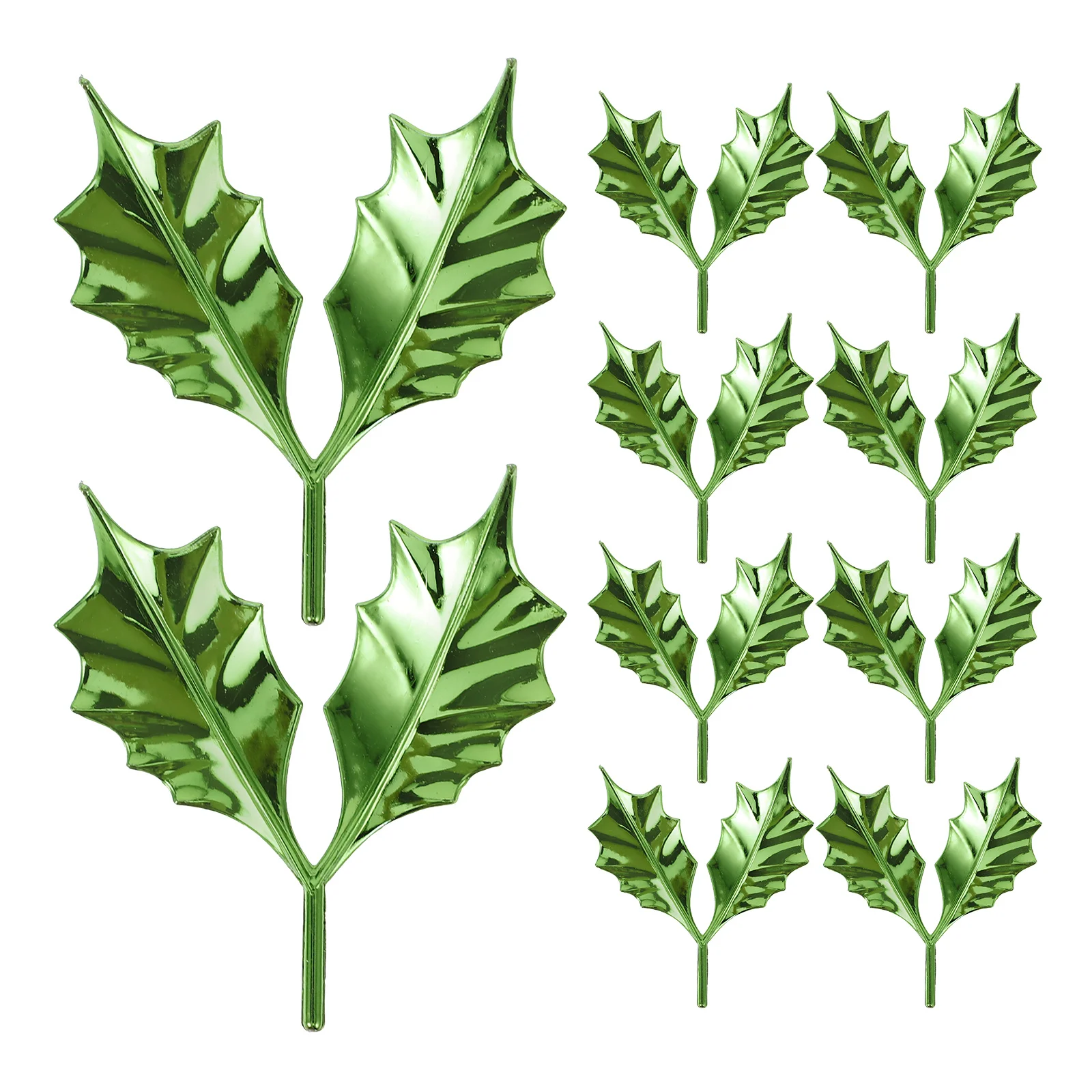 

50Pcs Christmas Leaves Decor Green Artificial Holly Leaves for DIY Wreaths Xmas Tree Centerpiece Holiday Party Supplies
