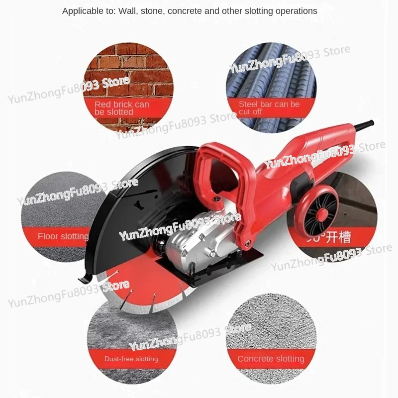130MM Electric Grooving Machine 6800W Hydroelectric Concrete Cutter with Diamond Blade Multi-functional