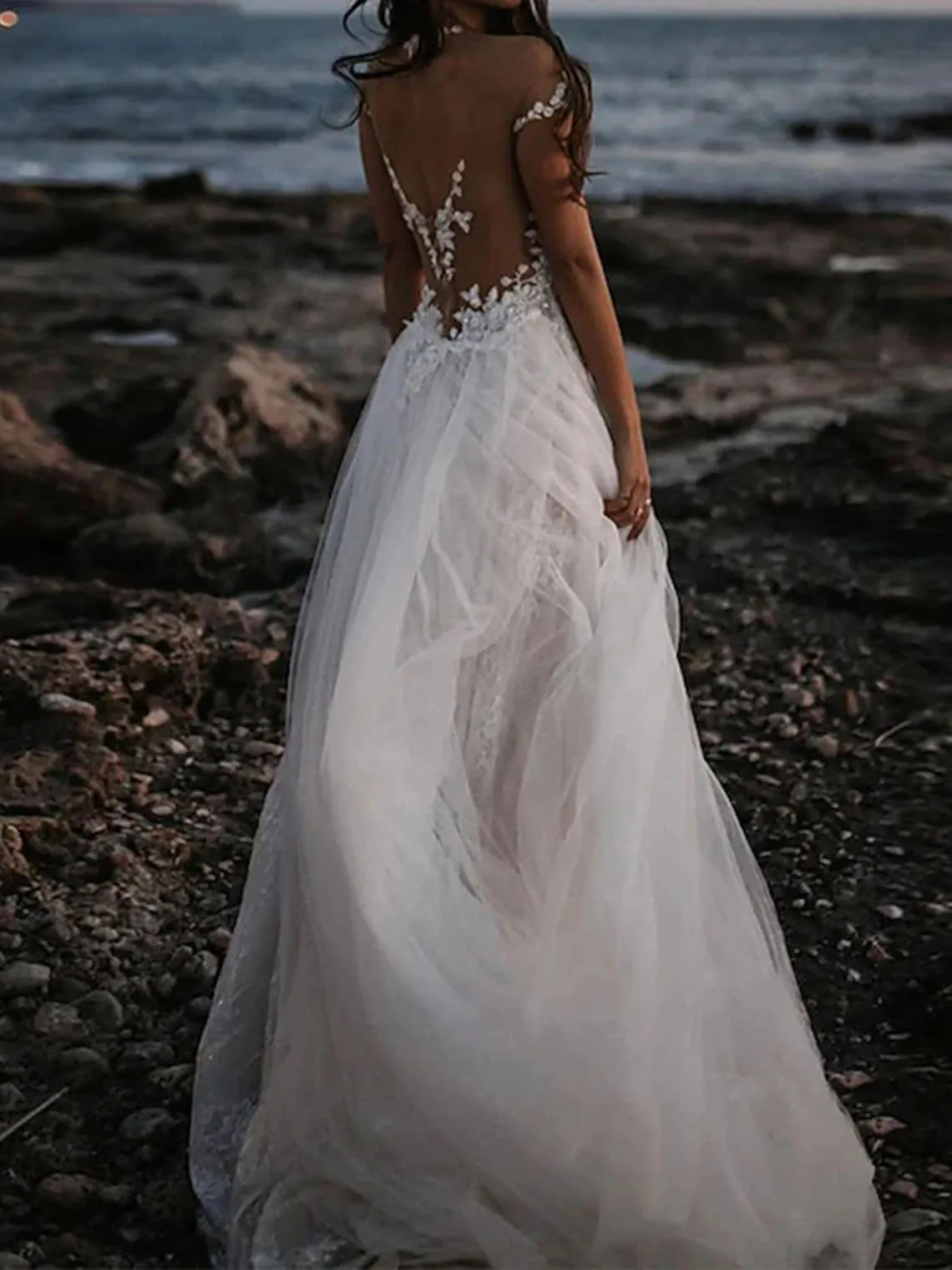

Sexy Modern Formal Wedding Dress Off Shoulder A-Line Court Train Sleeveless Tulle Appliques Bridal Gown 2025 free customized