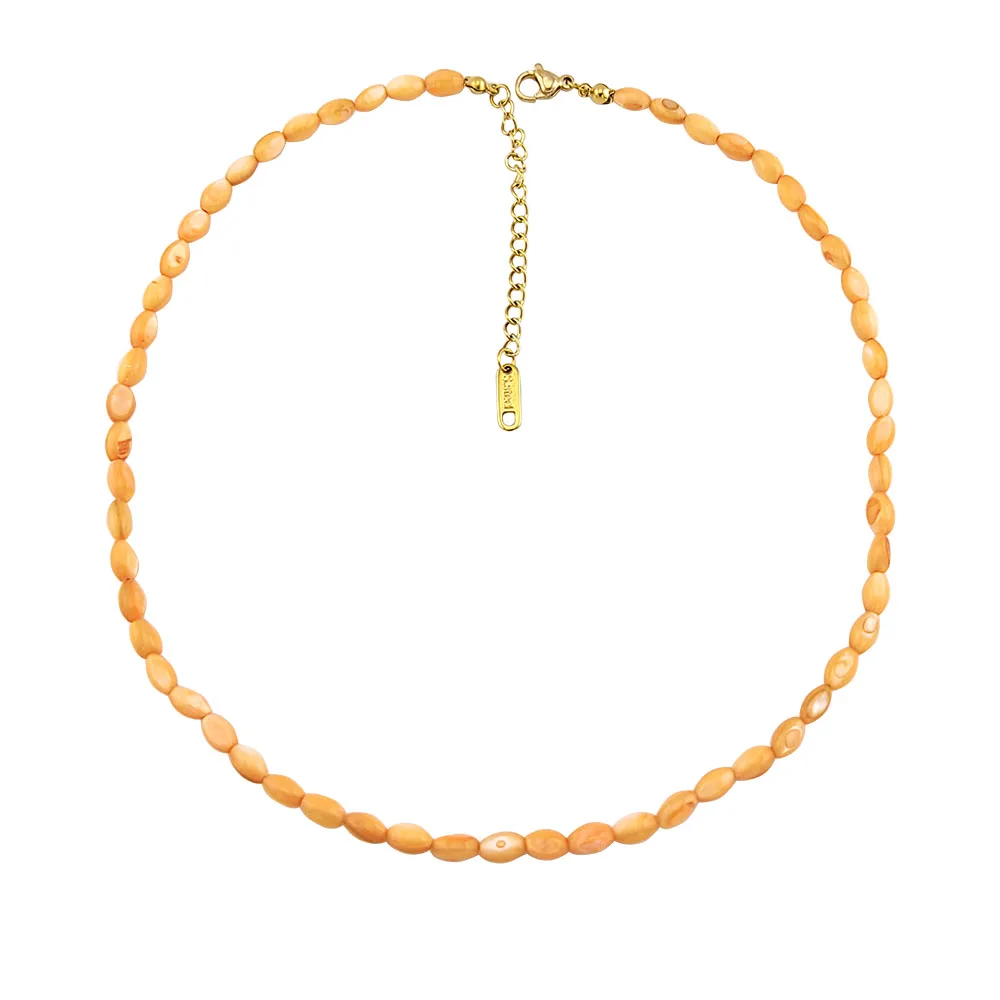HUIDANG Neu in Perlen Halskette Kragen kurze bunte Muschel Perle Sommer Halskette Damen – Detail 2