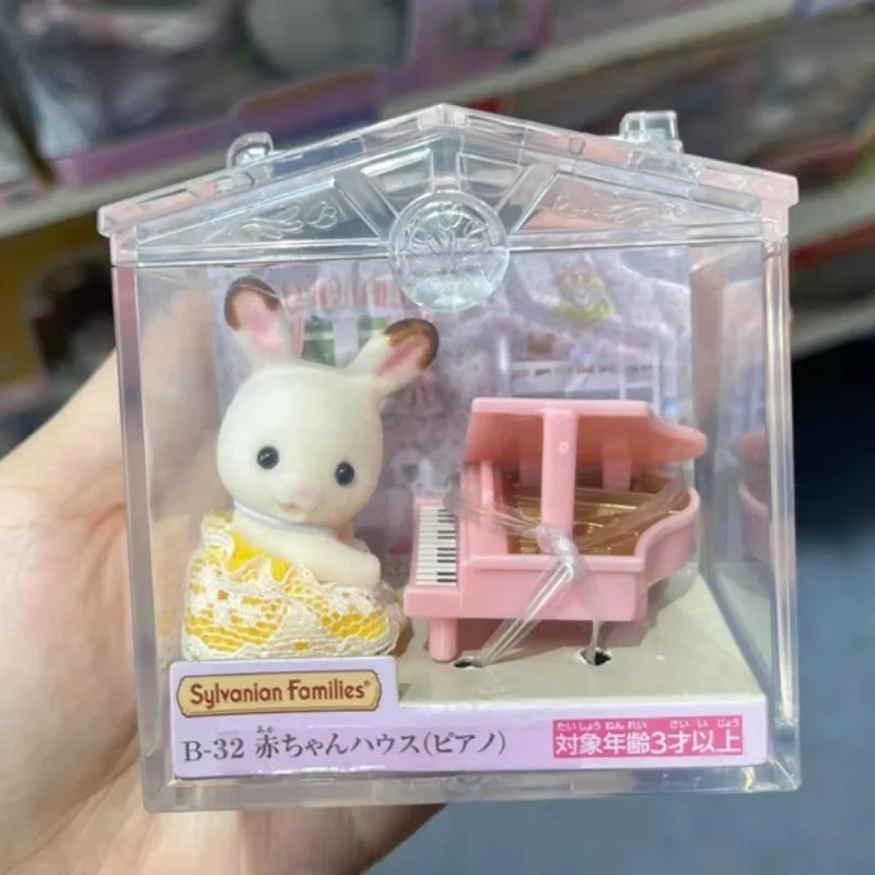 Nuevas familias de Sylvanian, caja de figuras de Anime, muñeca bebé, conejo de Chocolate, escena de caniche, juguetes familiares, regalos de navidad para niñas