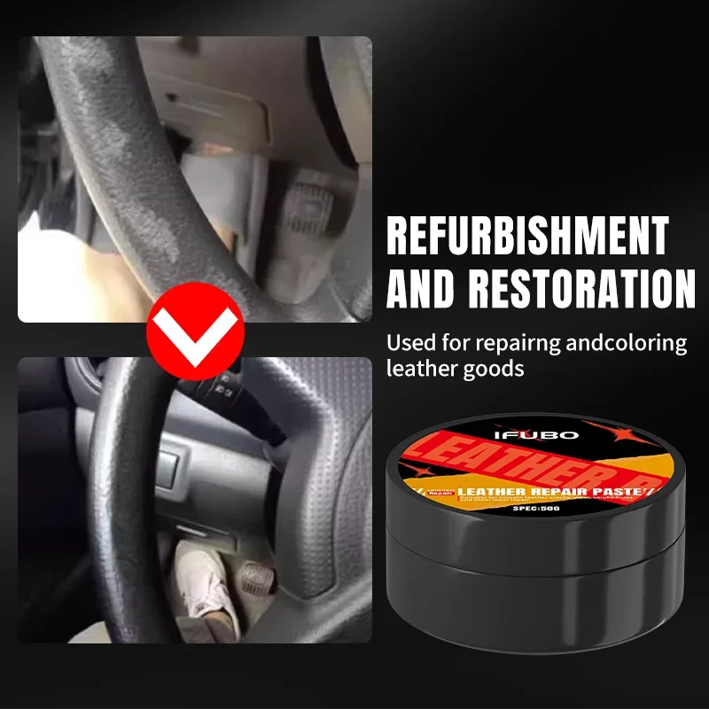 Leather Repair Paste, for Steering Wheel Restoration, Anti-aging, Scratch Repair, Car Interior Conditioning, Plastic Oxidation