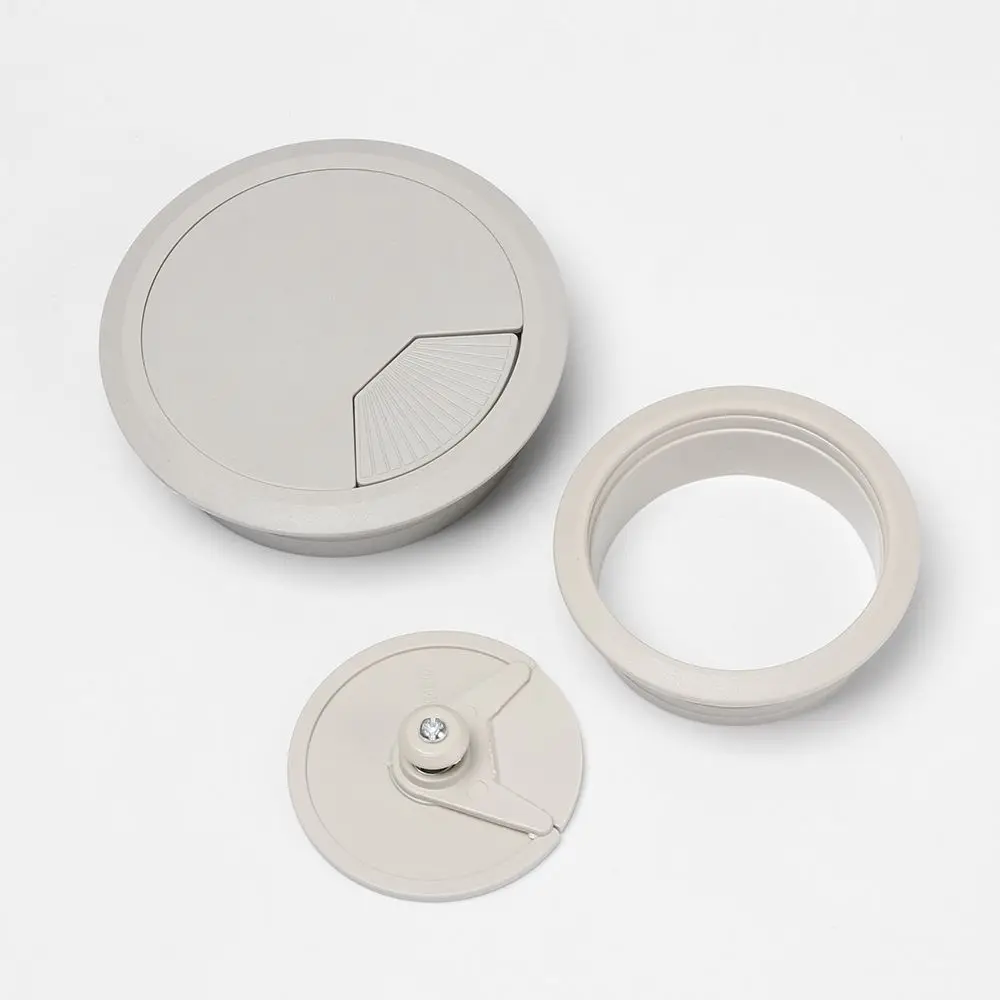 PC Computer Desk Round Wire Tidy Grommet 60/80mm Desk Table Plastic Cable Hole Cover Organizer