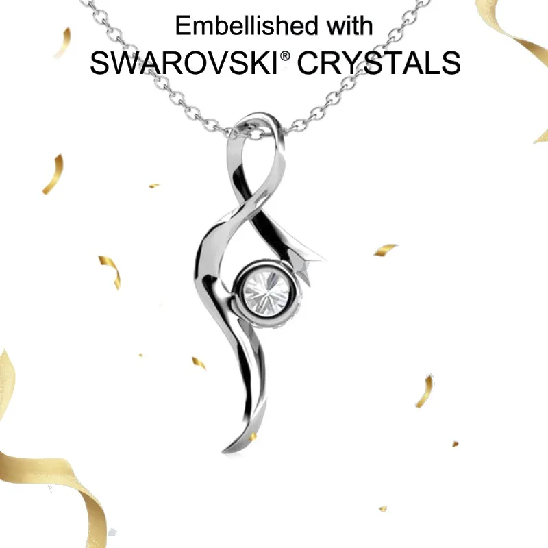 

Daisini Fashion Geometric Pendant Necklace Unique Design 925 Sterling Silver with Swarovski Crystals Elegant Gift for Women