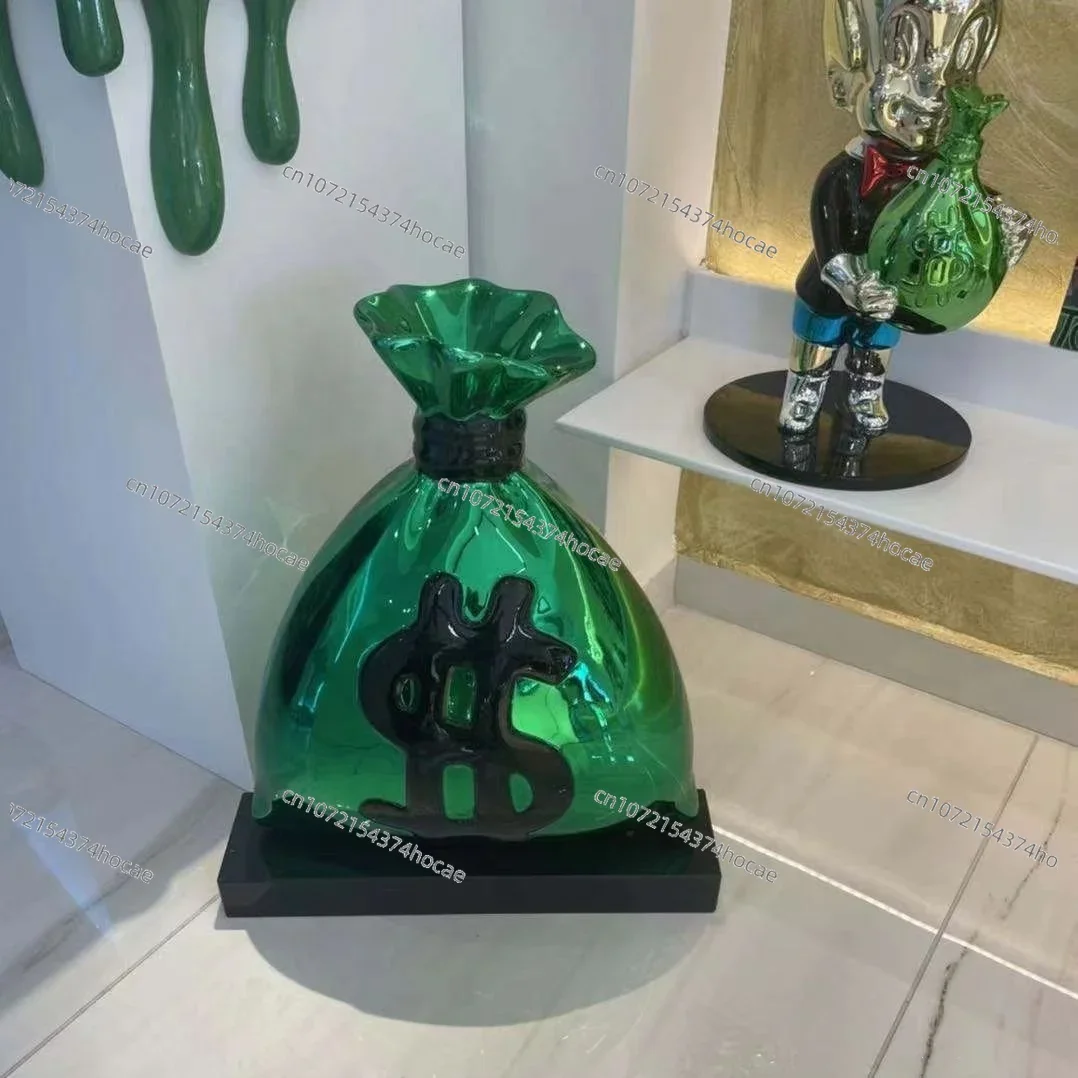 Creative Customized Money Bag  Pop Art Statues Home Decor Modern Resin Sculpture  Crafts and Arts for Gifts