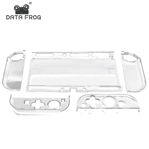 DATA FROG Crystal Shell Protective Case Cover tible-Switch OLED Console Protective Case Game Console Accessories