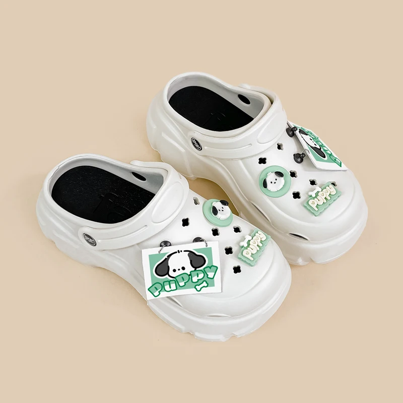 Amy and Michael 2024 Summer New Anime Shoes White Chunky Sandals Lovely Girls Slip On Clogs Comfort Outdoor Slippers EVA Shoes