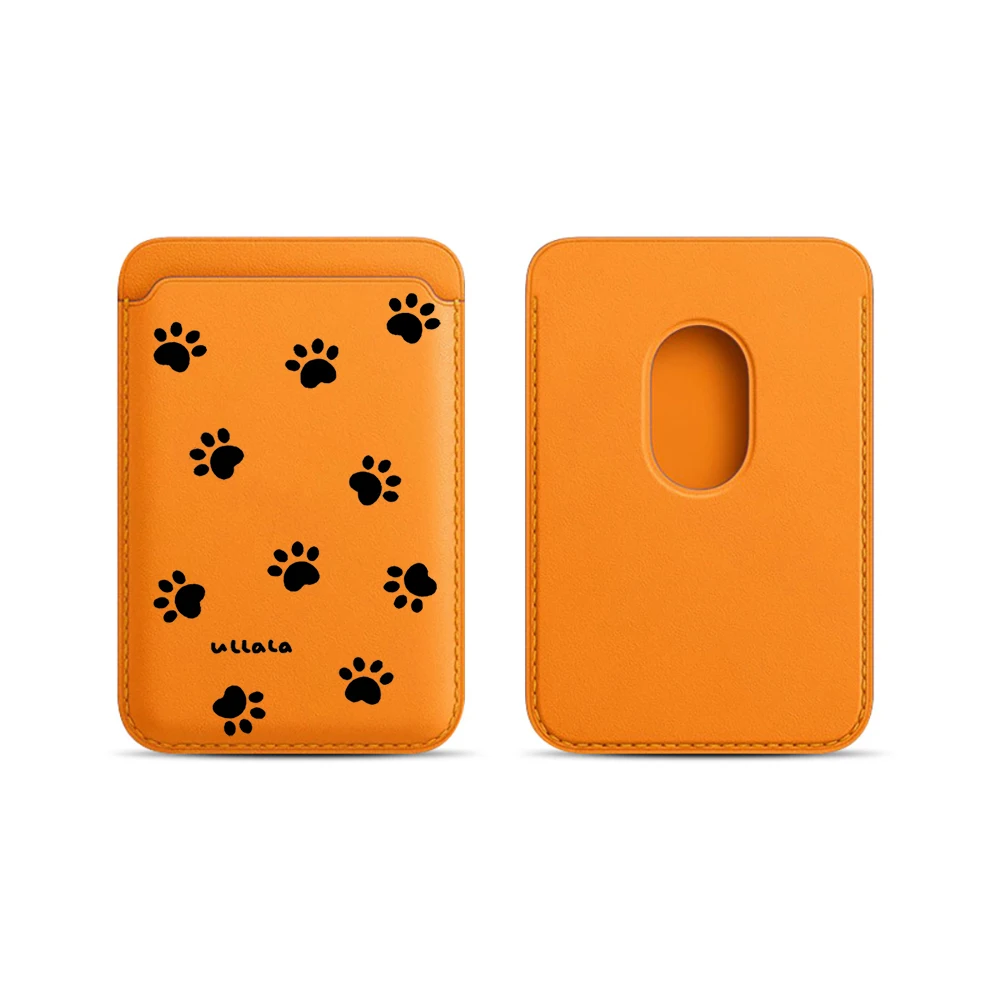 Katzen- und Hundepfoten-Leder-Kartenetui Handyhülle Kartenhalter für Magnetische Hülle Geeignet für alle iPhone Magsafe Karten-Handy-Rückseiten-Taschen – Detail 15
