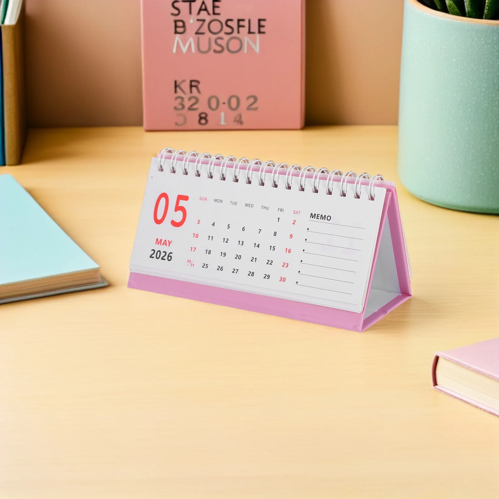 3Pcs Mini Desk Calendar Small Coil Binding Monthly Planner Standing Flip Office Home School Desktop Organizer Cute Desk Calendar