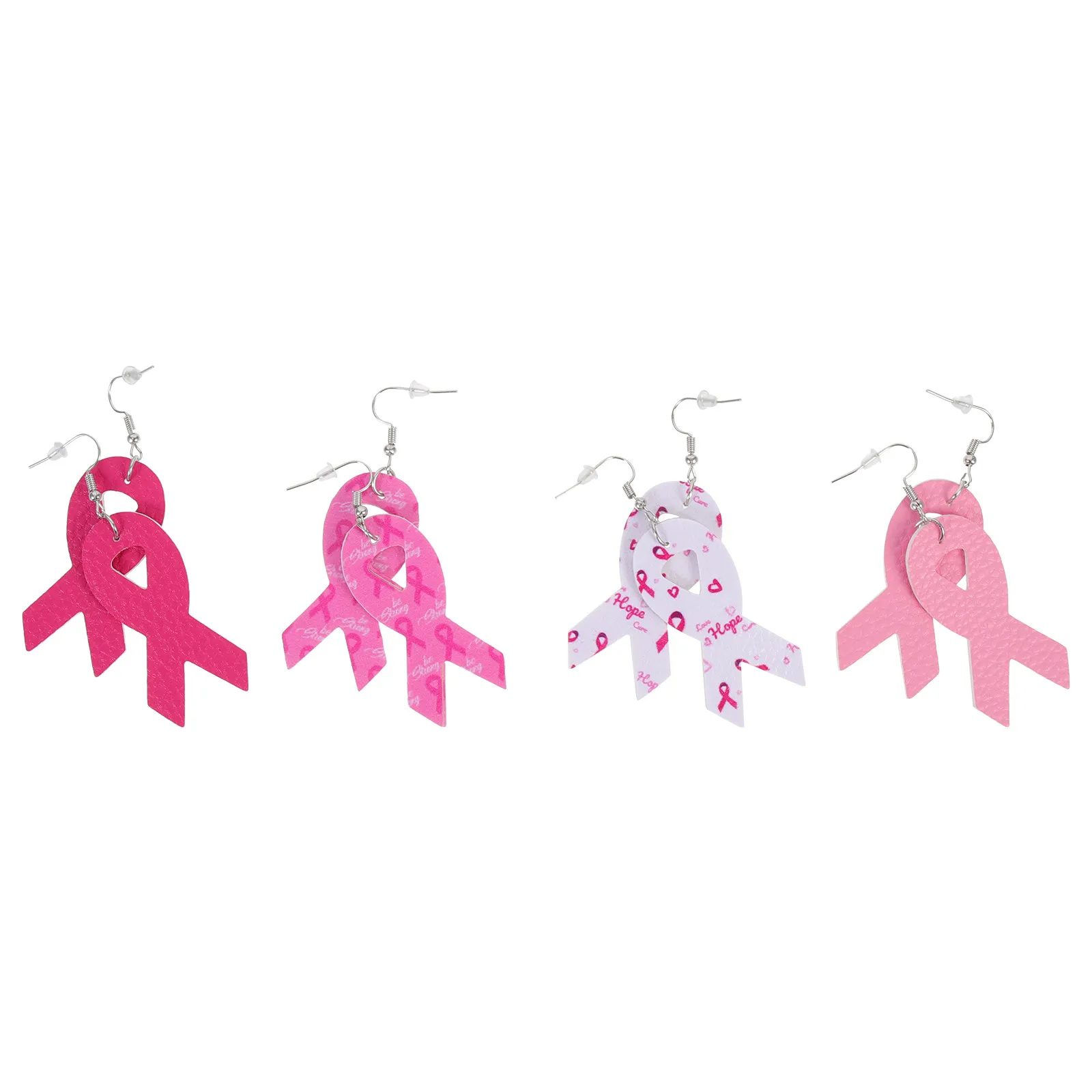 Pink Ribbon Dangle Earrings for Women – Lightweight Teardrop Breast Cancer Awareness Jewelry Gift