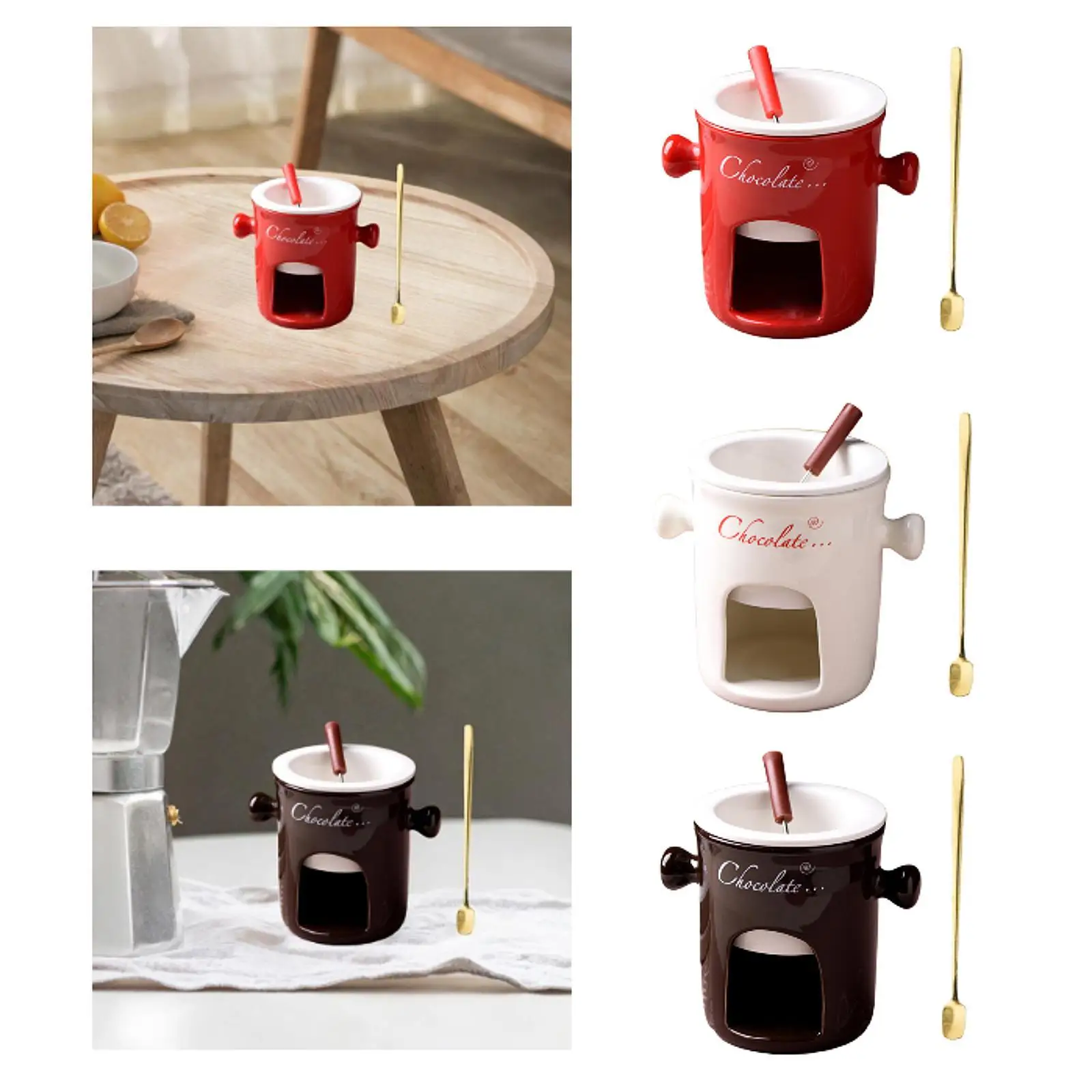 Fondue-Tasse, Verlobung, Käse, schmelzender Schokoladenschmelzer, Zuhause, Fondue-Wärmer-Tasse