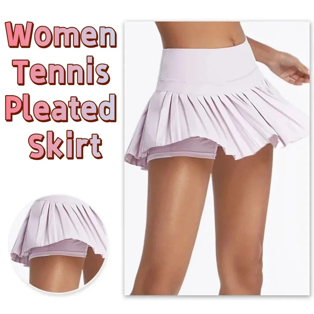 

High Waist Summer Sport Skirt Double Layer Quick Dry Women Golf Athletic Skirts Comfortable Anti-flash