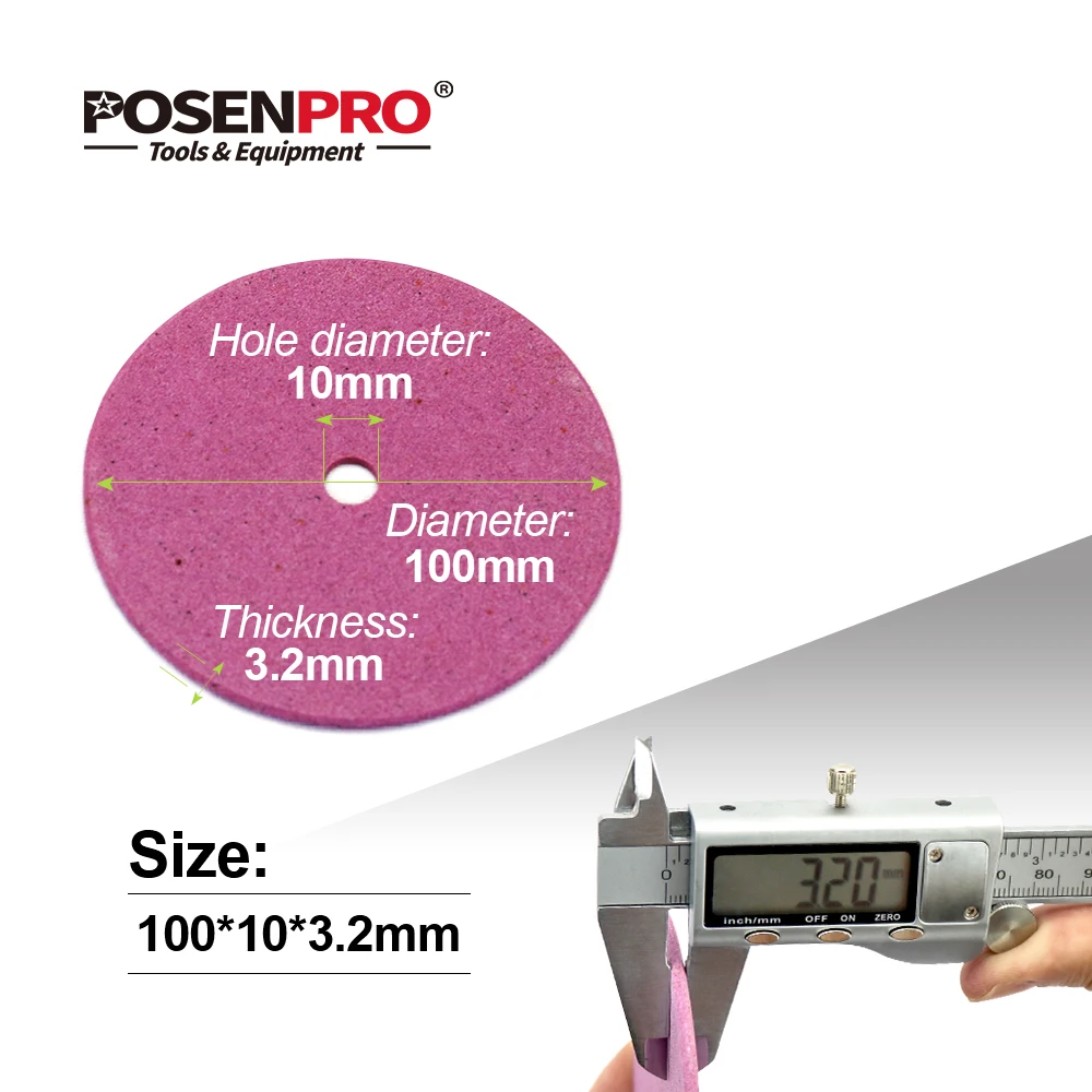 POSENPRO Electric Chainsaw Sharpener Grinding Wheel 100mm Thick 3.2mm Cutting and Polishing Edge of Chain Saw Teeth
