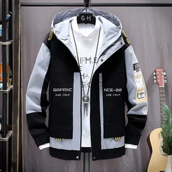 2024 Spring and Autumn New Fashion Printed Windproof Hooded Coat Men's Casual Relaxed Comfortable Large Size High Quality Jacket