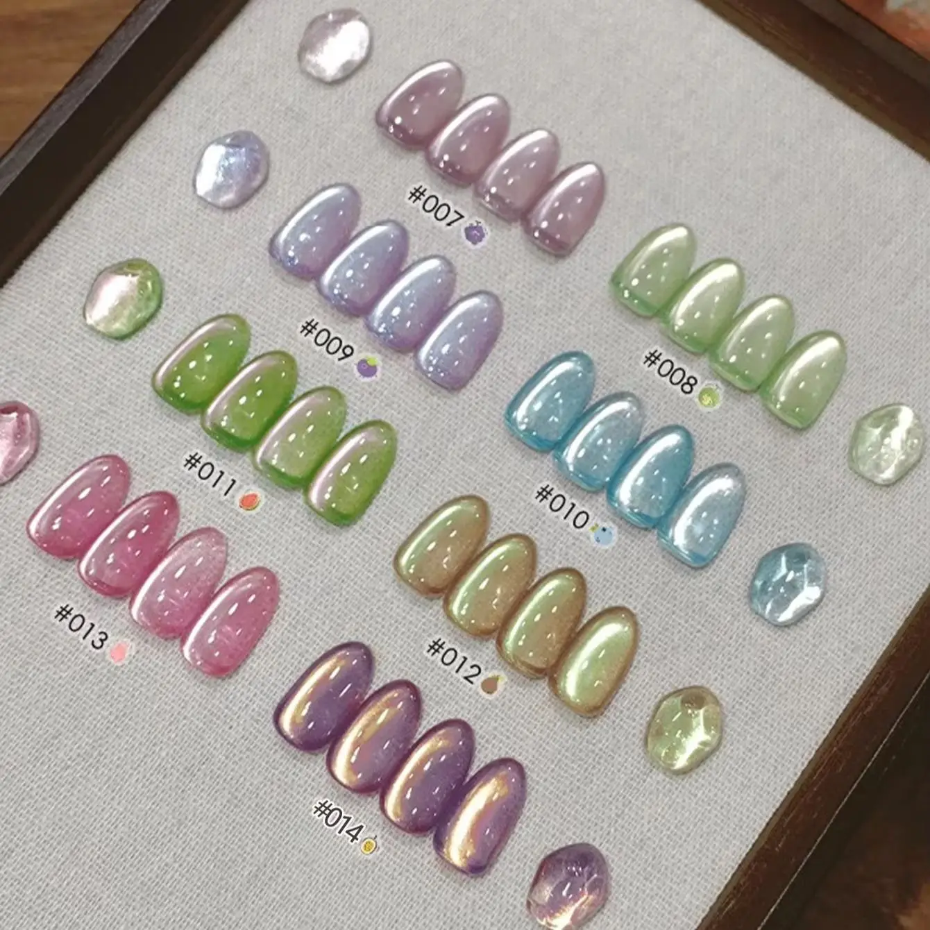 ZH 2026 Neuer Beliebter Frucht-Katzenaugen-Magnet-Gel-Nagellack Glasperlen Katzenaugen-Nagellack Blaue Nägel Nagelzubehör Grüne Nägel