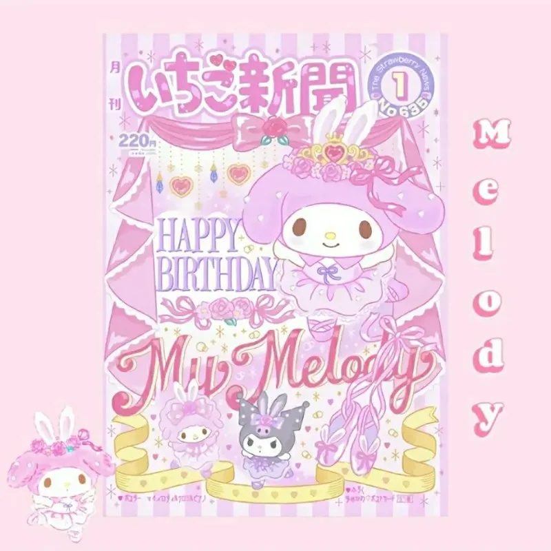 Imagem -03 - Sanrio Hello Kitty Poster Adesivos Papel de Parede Anime Decoração Dormitório Adesivo de Parede Presente Kawaii Minha Melodia 20 Pcs Conjunto