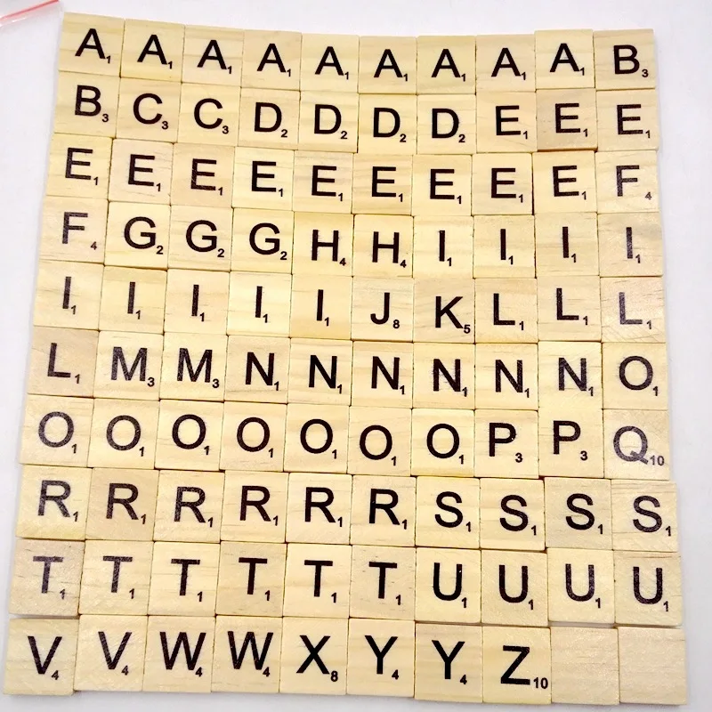 

26 English alphabet pine squares, children's early education puzzle game alphabet wood chips DIY wood crafts