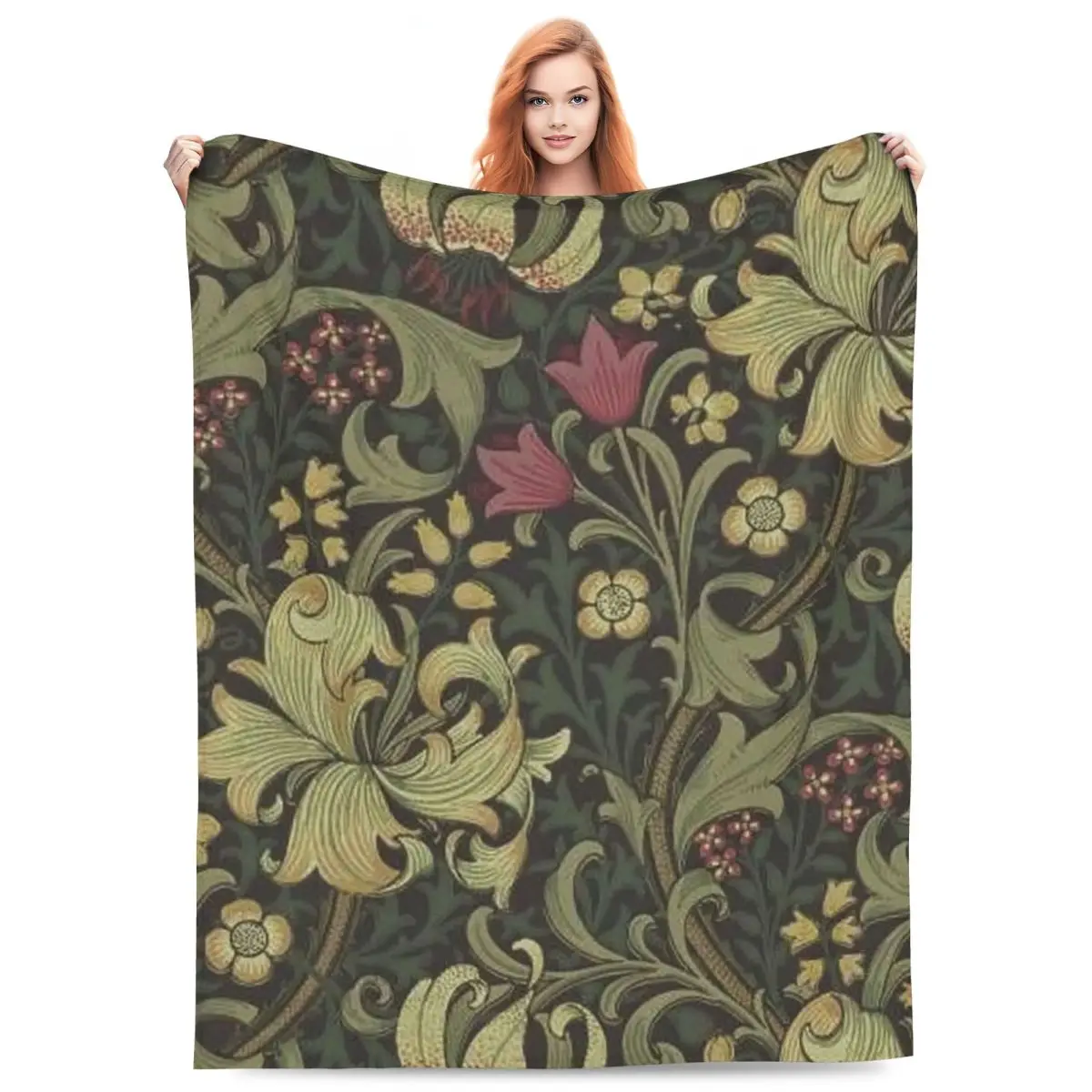 William Morris Bullerswood Blankets Fleece Sofa Throw Blanket Portable for Home Bedroom Office Throws Bedspread Quilt