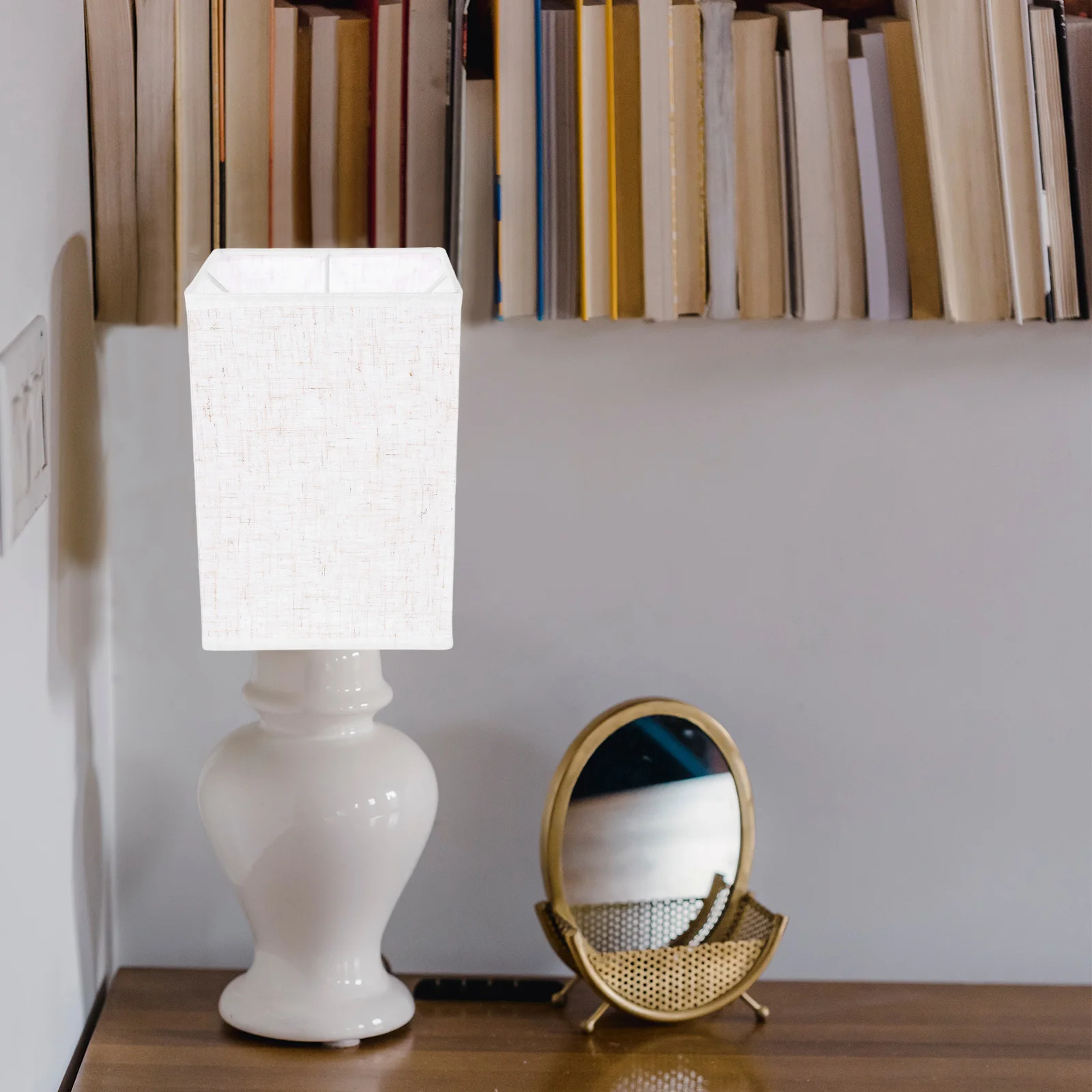 

Rectangular Linen Lamp Shade for Bedroom Living Room Desk Table Floor Light Cover Soft Fabric Decorative Eye Protection Small