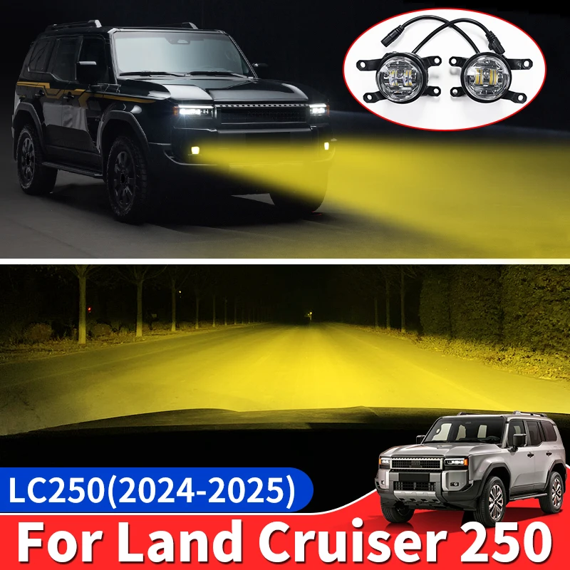 

For Toyota Land Cruiser 250 2024 2025 Prado LC250 1958 First Edition FJ250 Two-Color Gold Front Fog Lamp,Upgraded Accessories