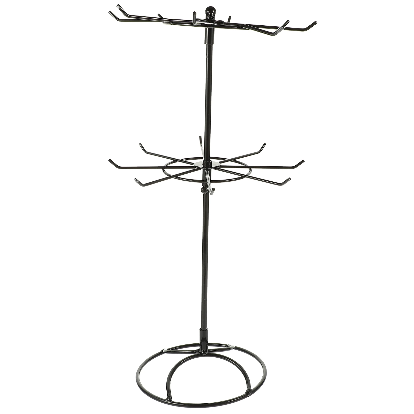 

Rotating Jewelry Display Stand 42cm Black 2 Layers Detachable 360 Degree Necklace Bracelet Holder Organizers For Women