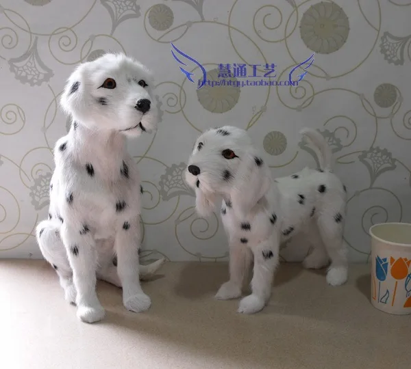 Simulation Dog Dalmatian Model Plastic&furs Cute Dog HandiCraft Home Desk Decoration Living Room Ornament Toy Gift d0679