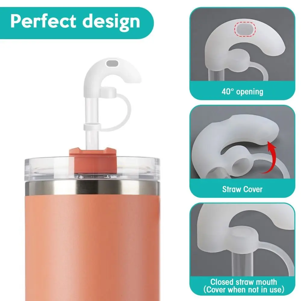Reusable Anti Wrinkle Straw Covers Drinking Straw Topper Accessories Silicone Wrinkle Free Straw Cover for /Tumbler Cup