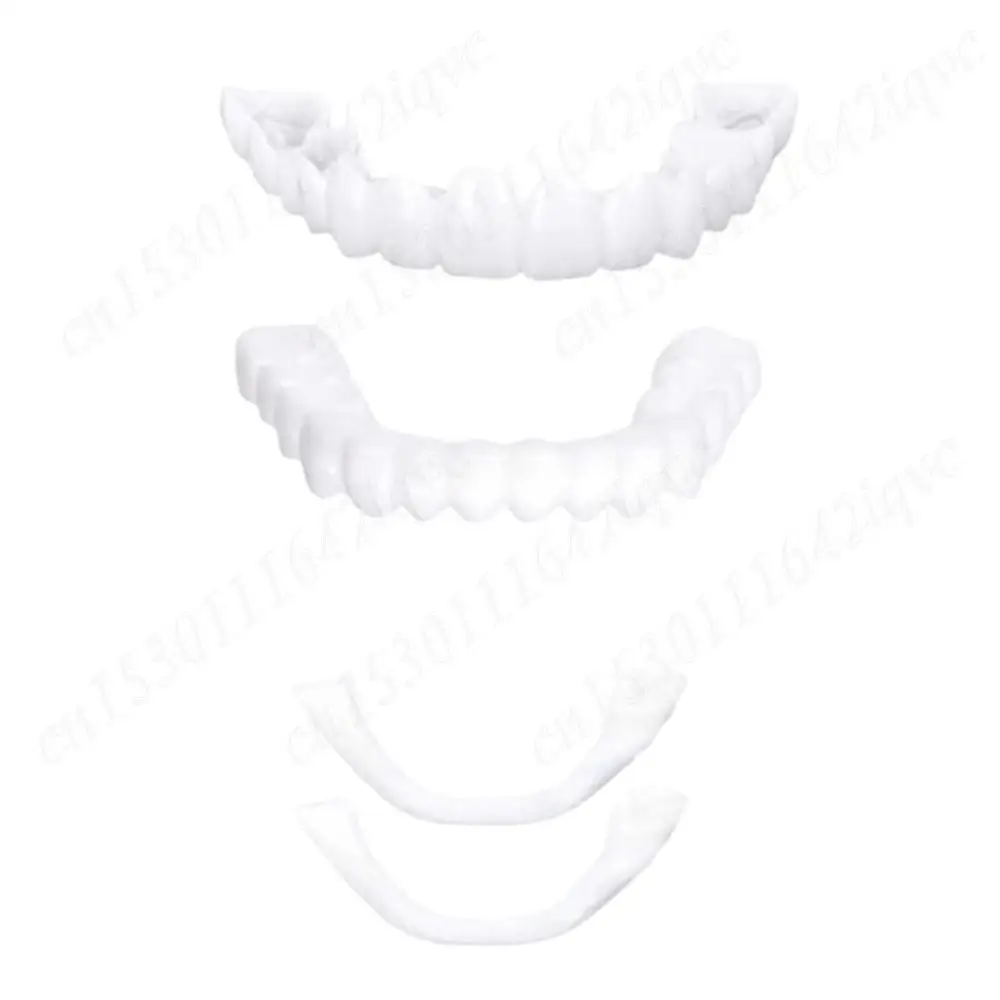 2 Pairs Regain Confident Smile Smile Whitening Teeth Snap Cap Denture Care Comfort Upper and Lower Jaw Denture for Men and Women