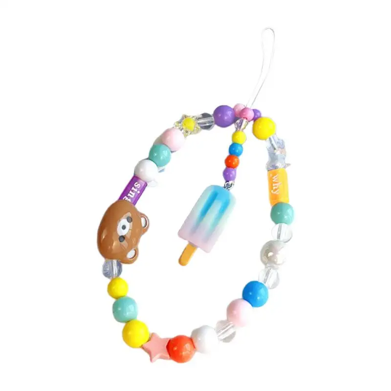 Phone Charm Aesthetic Cell Phone Chain Strap Beaded Cute Charm for Cellphone Purse Backpack Bag Wallet Key Chain Stylish