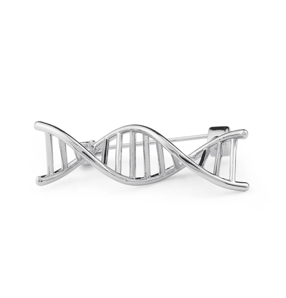 DNA Double Helix Enamel Brooch Gold Color Medical Biology Research Series Pins Fashion Jewelry Lapel Badge Nurse Doctor Gift