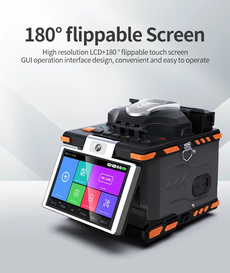FTTH Fiber Optic Welding Splicing Machine 6 Motors Optical Fiber Fusion Splicer
