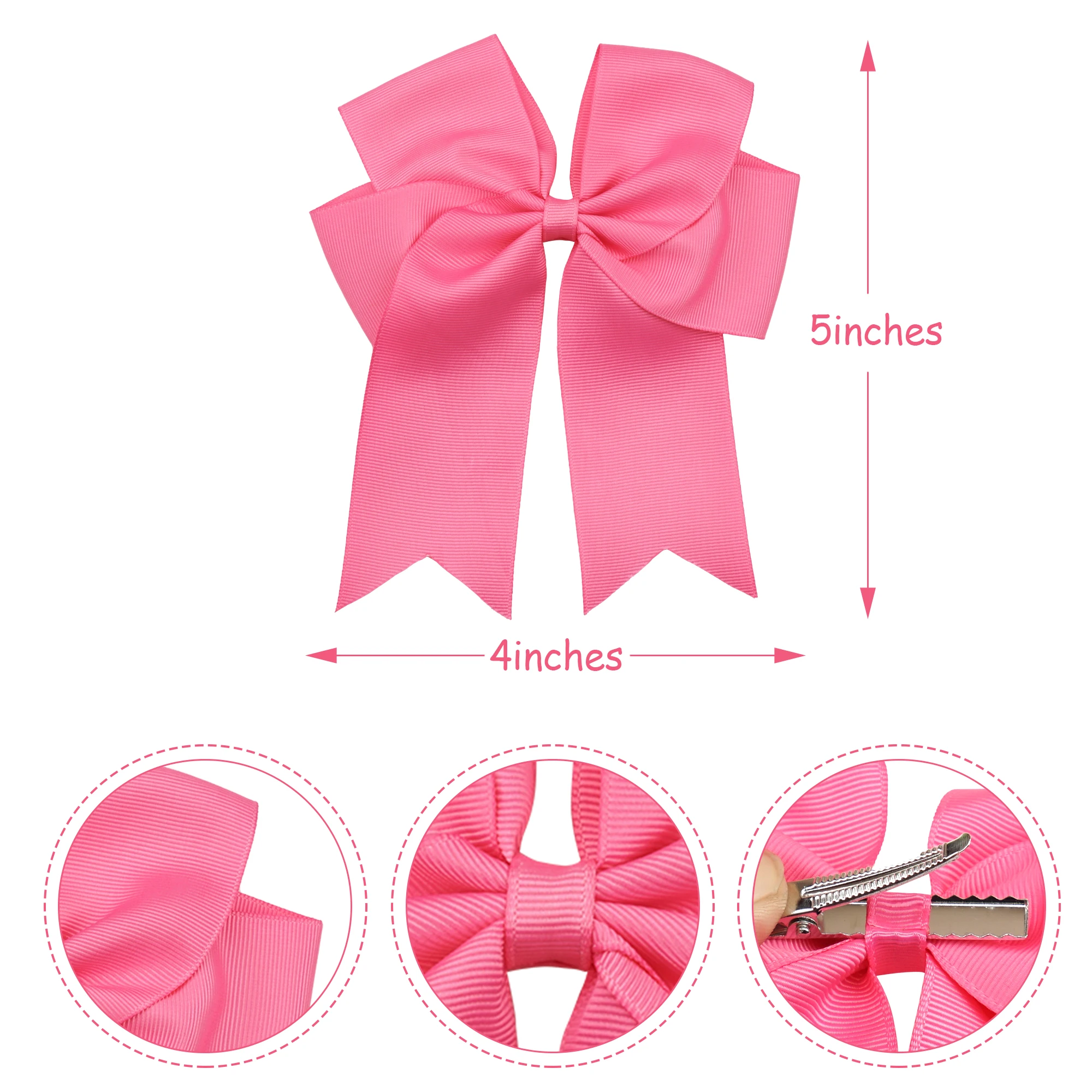 1/12PCS Girls 6 inch Satin Ribbon Big Hair Clips Kids Barrette Hairgrips Children Ponytail Hair Accessorie