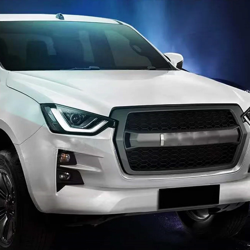 Pop NEW For D-MAX Front Grills For D MAX DMAX Racing Grill 2021 Front Bumper Grilles Mesh Cover Radiator Grille Auto Accessories
