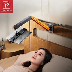 Oatsbasf Metal Tablet Stand for Desk Bedside 360° Rotatable Phone Holder for 4.7-13.5in Device Aluminum Clamp Mount for iPad