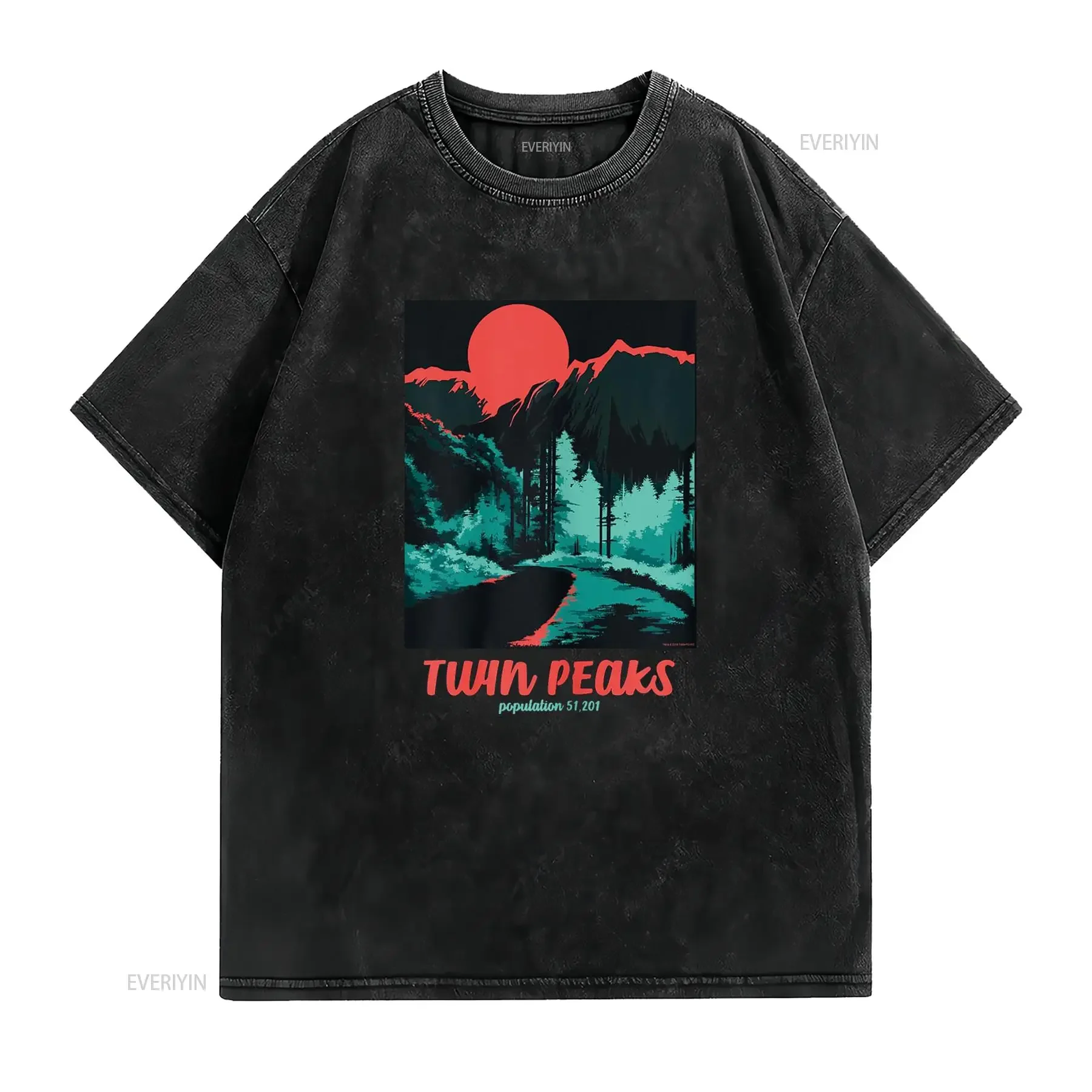 Twin Peaks Classic Tonal Color Pop Poster T Shirt vintage Washed Breathable Comfortable Top For Everyday Wear Casual Unisex