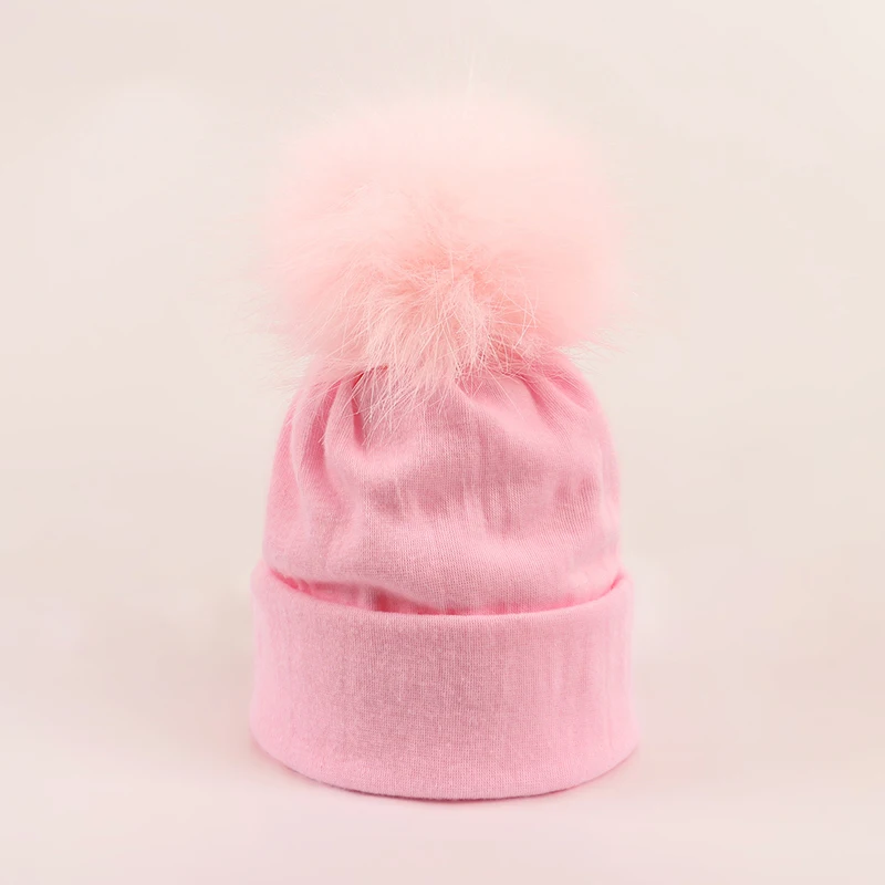 New Cute Wool Pompom Baby Hat Children Cap Warm Autumn Winter Hats For Kids Girls Boys Newborn Cotton Warmer Beanie Caps 0-12M