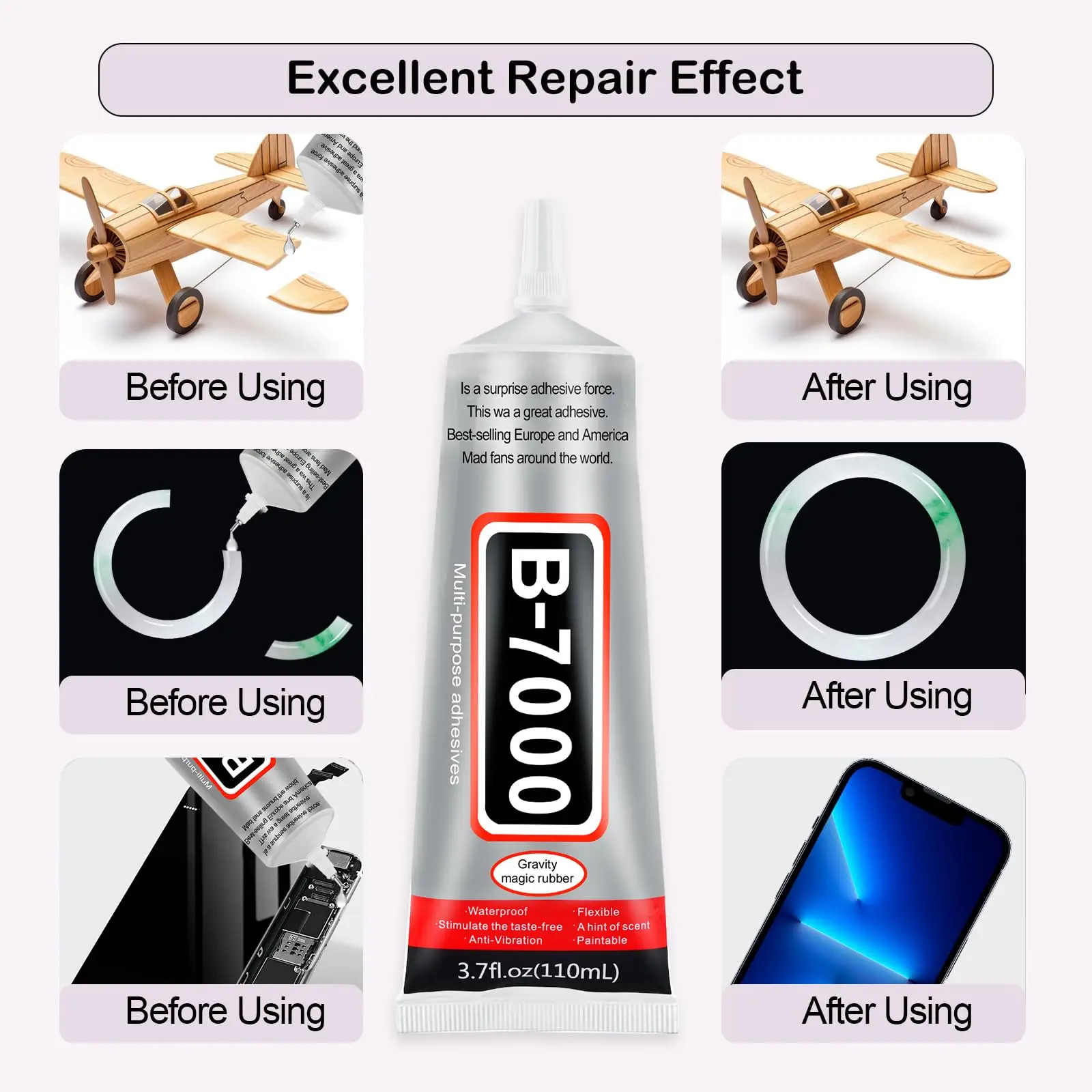 B7000 Glue Transparent Mobile Screen Repair Glue Multipurpose DIY Strong Adhesive Jewelry Craft Adhesive Liquid Shoes Glue