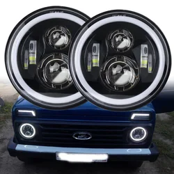 7 Inch Headlight  Round Halo Led For Wrangler Unlimited JK 7