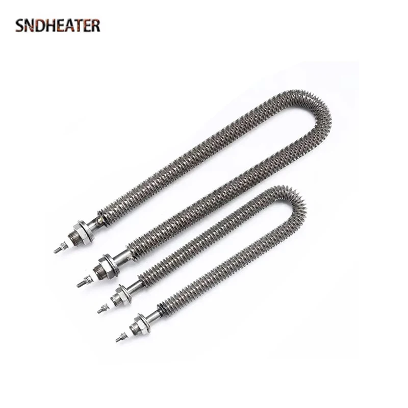 SNDHEATER 220V Fin Tubular Heating Element M18*25 Thread U Shape Hot Air Burning Duct for Oven 800W 1000W 1200W 1500W 2000W