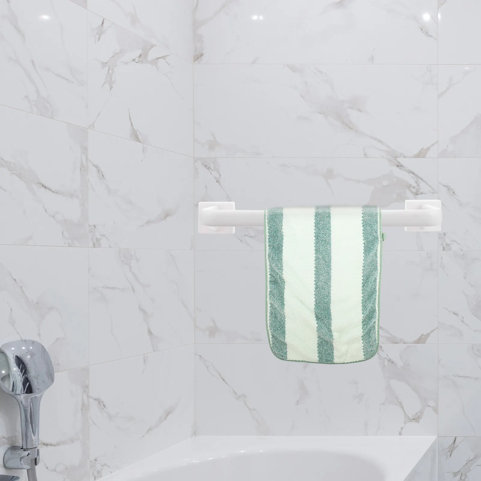 

3Pcs Suction Cup Towel Rack Plastic No Punch Single Towel Bar Fine Workmanship Non Deformable Bathroom Kitchen Storage White