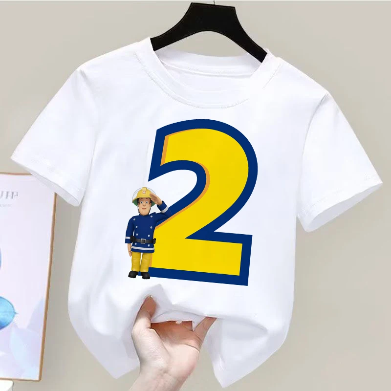 Hot Number Tee Shirt Enfant Fille Cartoon Harajuku Summer Fashion Children's Clothes 2023 Summer Toddler Girls Boy Tops Clothes