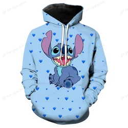 Disney Stitch Cartoon Co-branded Sweatshirt Loose Casual National Fashion Shirt Hip-Hop Style Trend 2024 Autumn New Style