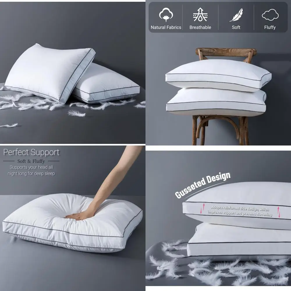 

Queen Size Goose Down Pillow Set, Luxury Hotel-Style Sleep Pillows, Surrounded by Down