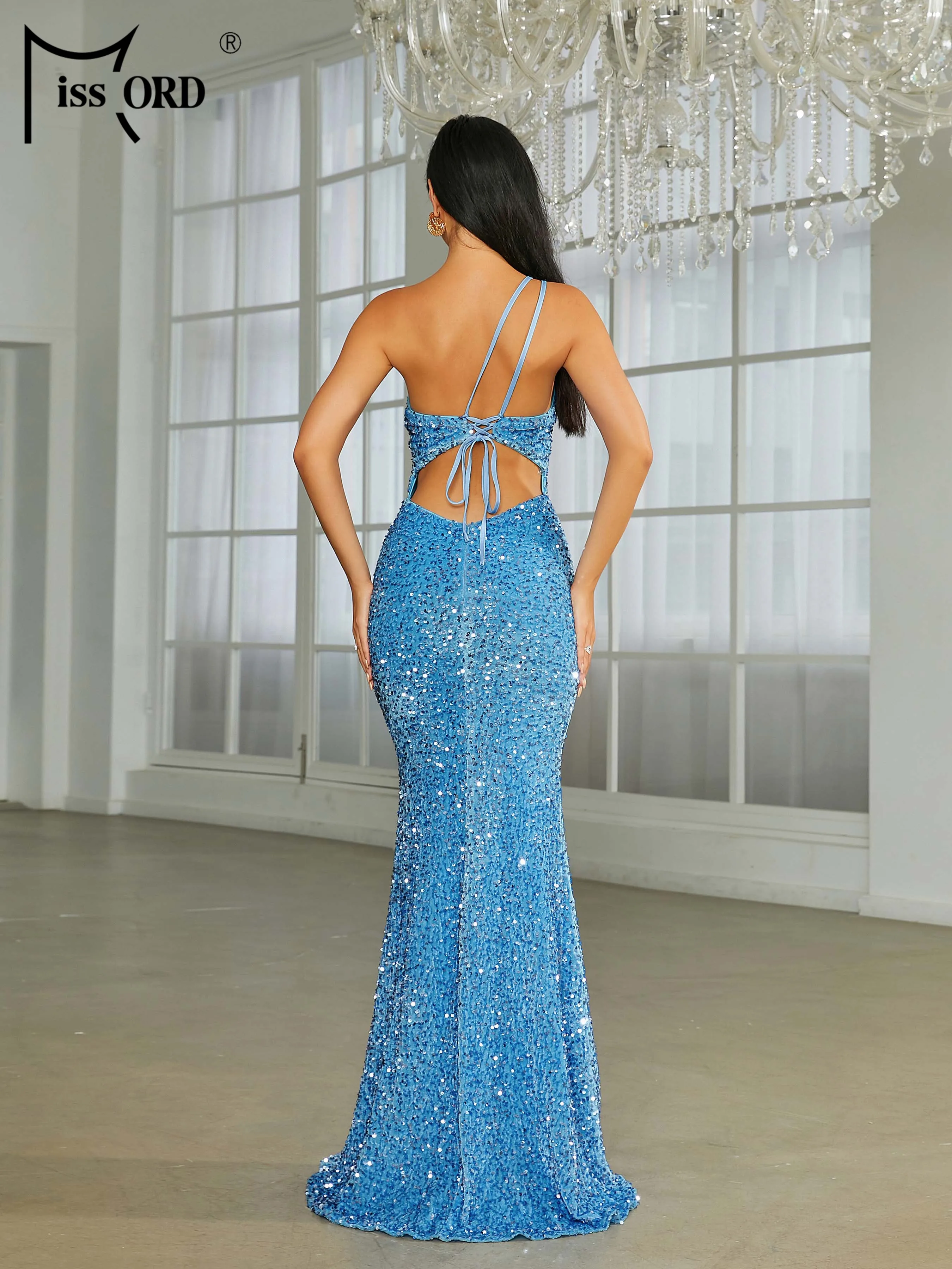 Missord 2024 New Chic Elegant Woman Dress Sexy Sequin Split Evening High Quality Luxury Prom Party Dress