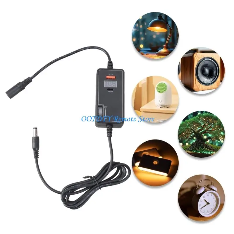 

2-Port Fast 40W USB+20W Type C Built In Display Meter for Motors Fan Ventilation Systems