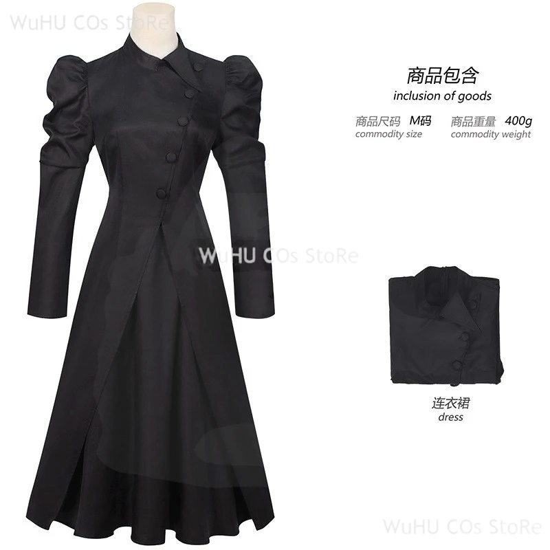 2024 New Wicked Cosplay Witches Costumes Witch's Robe Elphaba Clothes Gotic Movie Party Role-playing Black All Dress Robe Hat