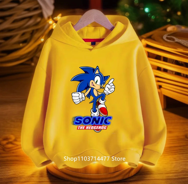 مليئة بالتبريد العصري! سترة بغطاء للرأس للأطفال مطبوعة ديناميكية سونيك، دع الأطفال أن تصبحًا حيويًا في الشارع لطيفًا ورائعًا #6