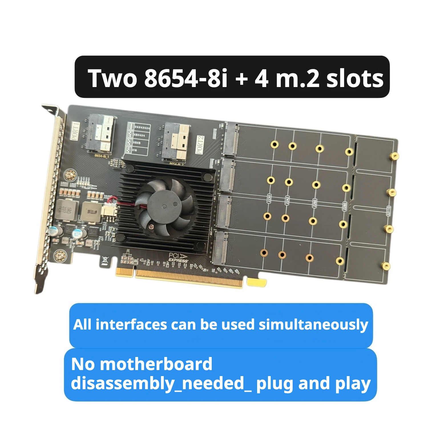 

Разделенная плата адаптера PCIe plx8749 без привода U.2 SSD Расширение графического процессора