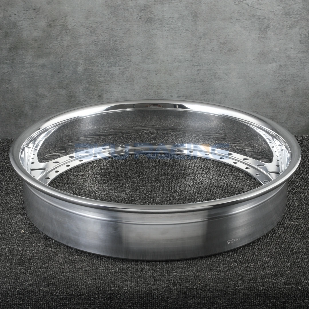 3 Piece Reverse Wheel Lip for Weds 19 Inch 40 Hole 3 Piece Wheel Rim Polished Flat Outer Lip Alloy 6061-T6